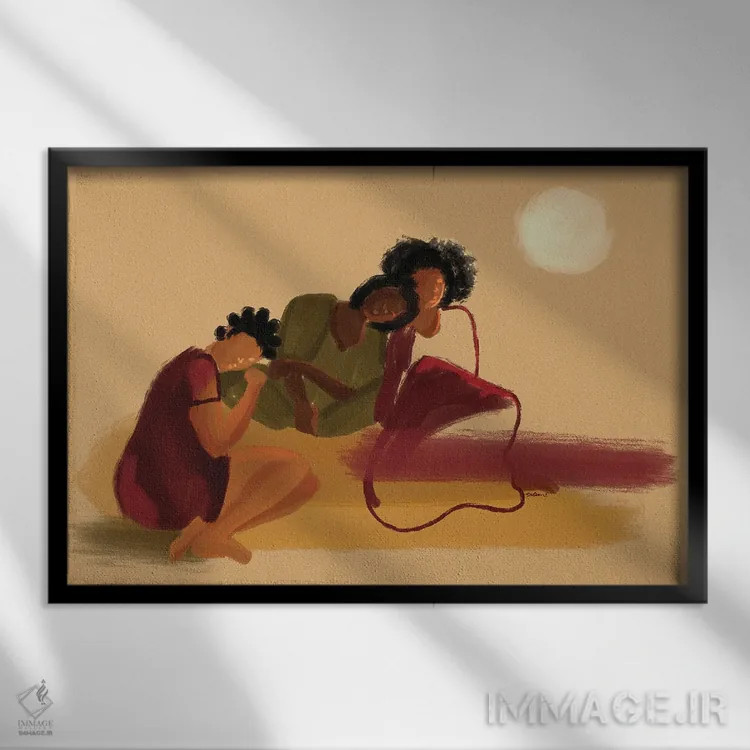 تابلو کنارم بنشین اثر دیلاشه آرتیستری (استودیو هنری) - نمای قابدار مشکی