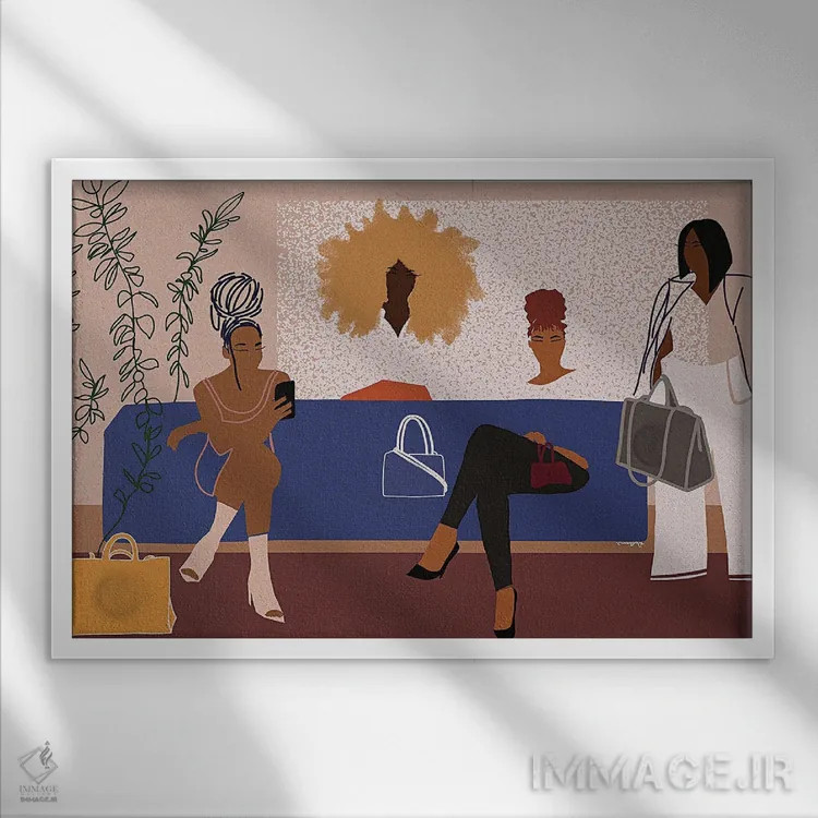 تابلو همه دخترها تِلفار میخواهند (برند مد آمریکایی) اثر دیلاشه آرتیستری (استودیو هنری) - نمای قابدار سفید