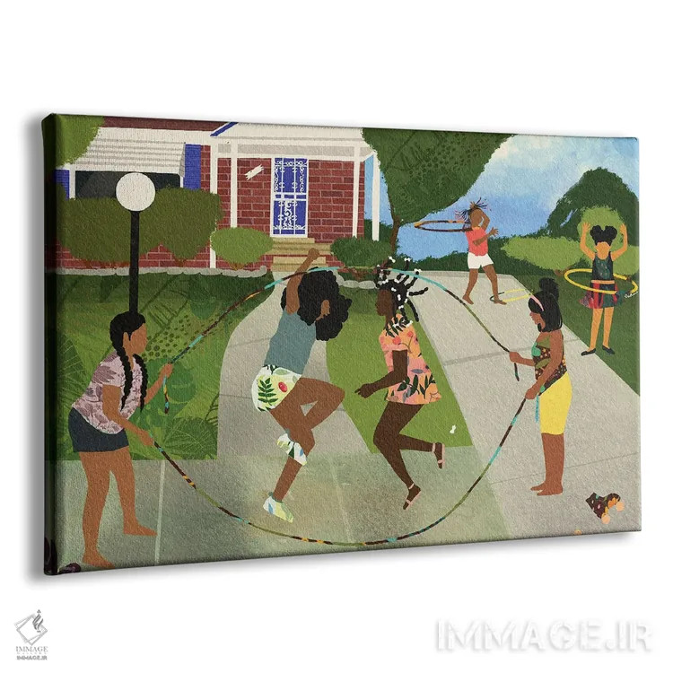 تابلو با پسر/دخترعموهایم (اصطلاح عامیانه آفریقایی-آمریکایی) اثر دیلاشه آرتیستری (استودیو هنری) - نمای پرسپکتیو محصول