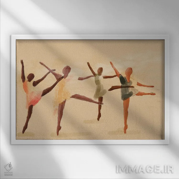 تابلو روی نوک انگشتان (اصطلاح باله) اثر دیلاشه آرتیستری (استودیو هنری) - نمای قابدار سفید