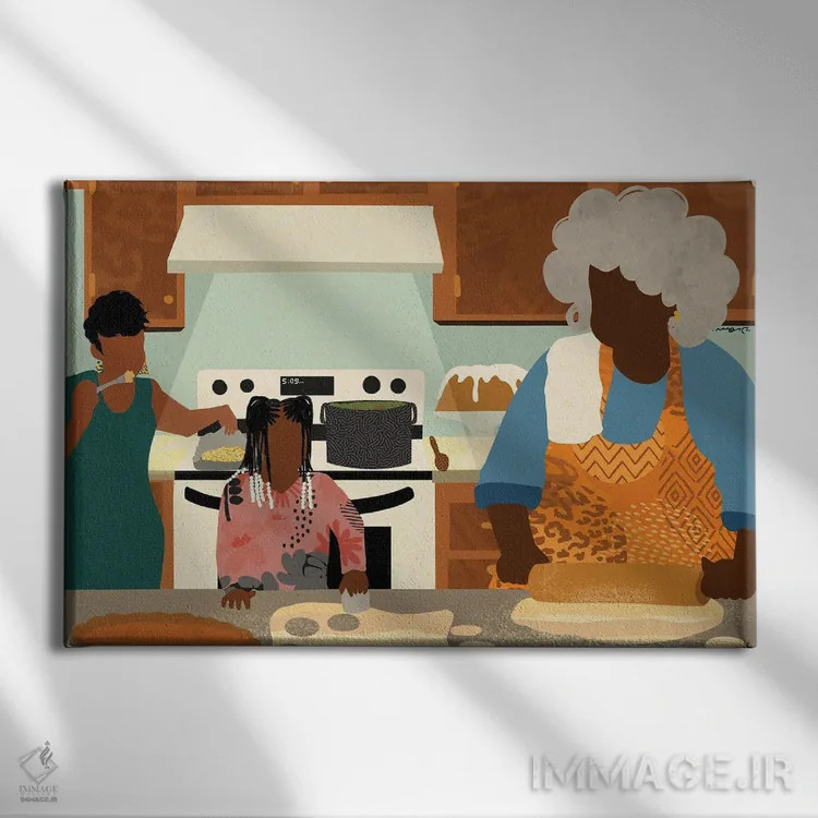 تابلو انتقال دادن (به نسل بعد) اثر دیلاشه آرتیستری (استودیو هنری) - نمای روبهرو روی دیوار