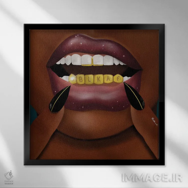 تابلو سیاهپوست تا نهایت (اصطلاح آمریکایی) اثر دیلاشه آرتیستری (استودیو هنری) - نمای قابدار مشکی