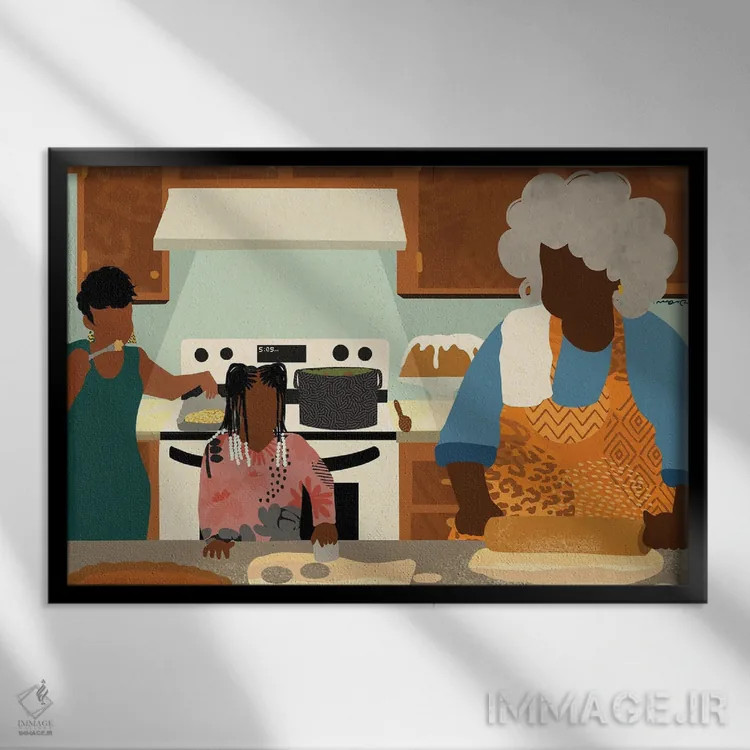 تابلو انتقال دادن (به نسل بعد) اثر دیلاشه آرتیستری (استودیو هنری) - نمای قابدار مشکی