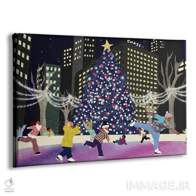 تابلو شب کریسمس در شهر اثر دیلاشه آرتیستری (استودیو هنری) - نمای پرسپکتیو محصول