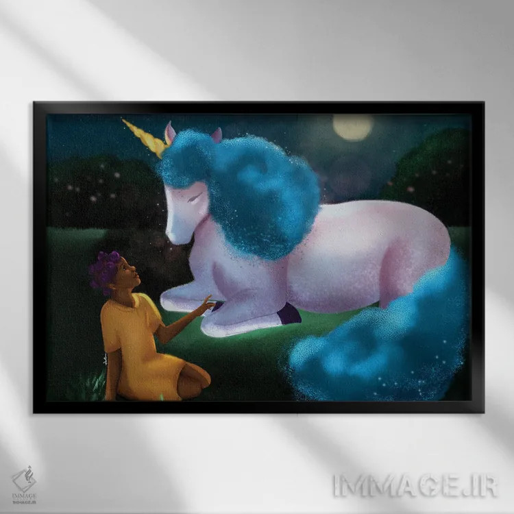 تابلو کمیاب اثر دیلاشه آرتیستری (استودیو هنری) - نمای قابدار مشکی