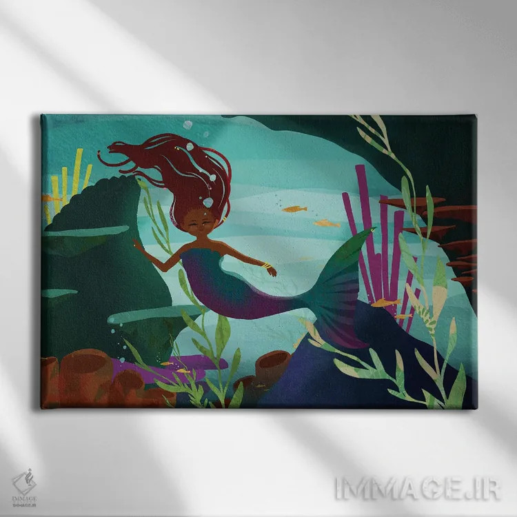 تابلو به عمق (اشاره به دریا یا مفاهیم عمیق) اثر دیلاشه آرتیستری (استودیو هنری) - نمای روبهرو روی دیوار