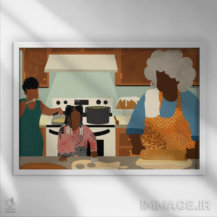 تابلو انتقال دادن (به نسل بعد) اثر دیلاشه آرتیستری (استودیو هنری) - نمای قابدار سفید