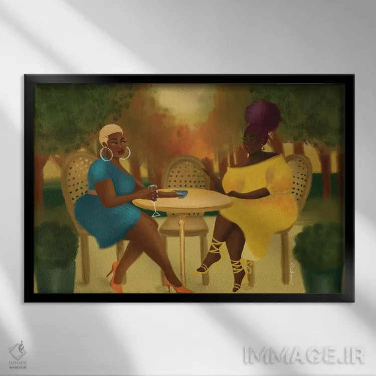 تابلو عصرهای پاریس اثر دیلاشه آرتیستری (استودیو هنری) - نمای قابدار مشکی