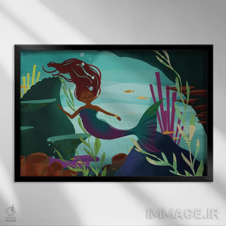 تابلو به عمق (اشاره به دریا یا مفاهیم عمیق) اثر دیلاشه آرتیستری (استودیو هنری) - نمای قابدار مشکی