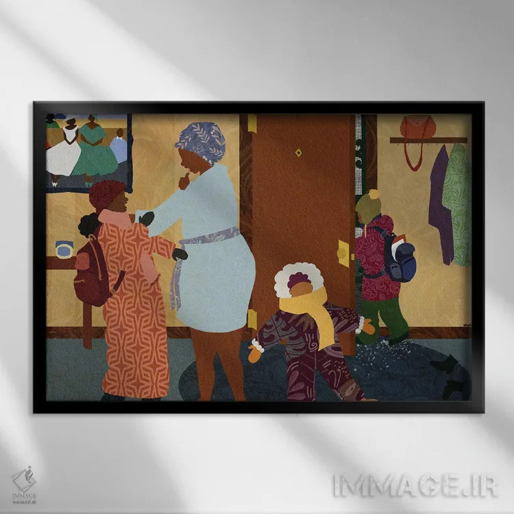 تابلو غمانگیزی صبح زمستان اثر دیلاشه آرتیستری (استودیو هنری) - نمای قابدار مشکی