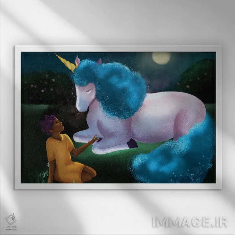 تابلو کمیاب اثر دیلاشه آرتیستری (استودیو هنری) - نمای قابدار سفید