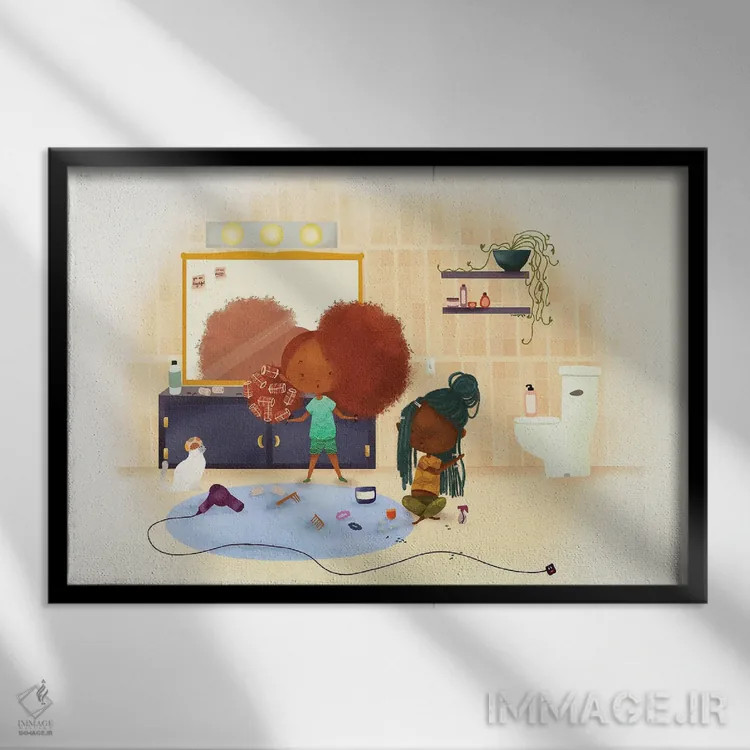 تابلو درهمتنیده اثر دیلاشه آرتیستری (استودیو هنری) - نمای قابدار مشکی
