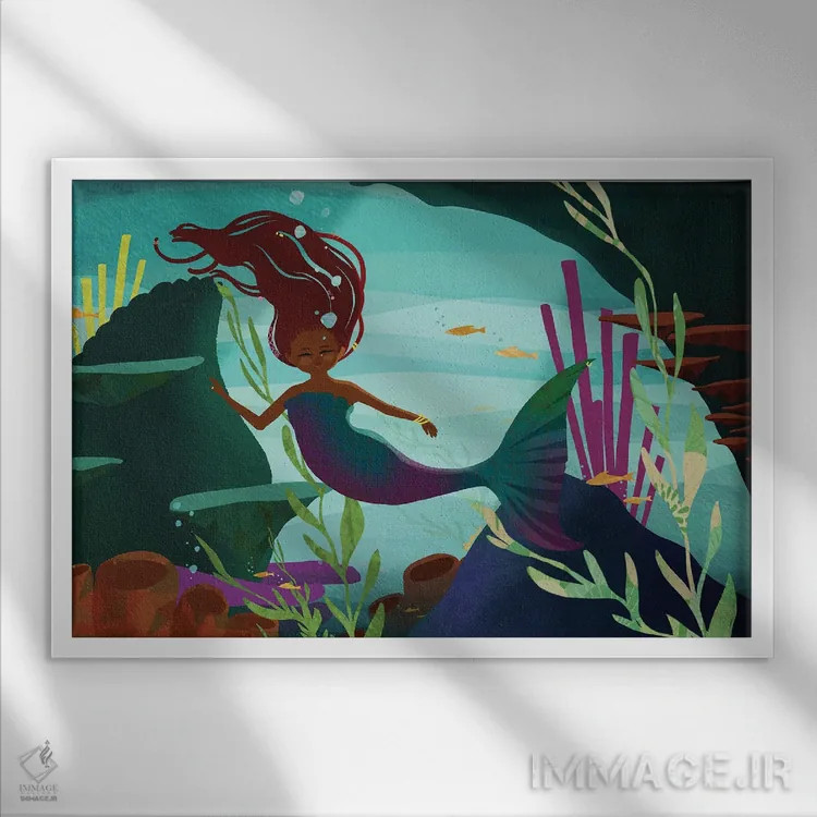 تابلو به عمق (اشاره به دریا یا مفاهیم عمیق) اثر دیلاشه آرتیستری (استودیو هنری) - نمای قابدار سفید