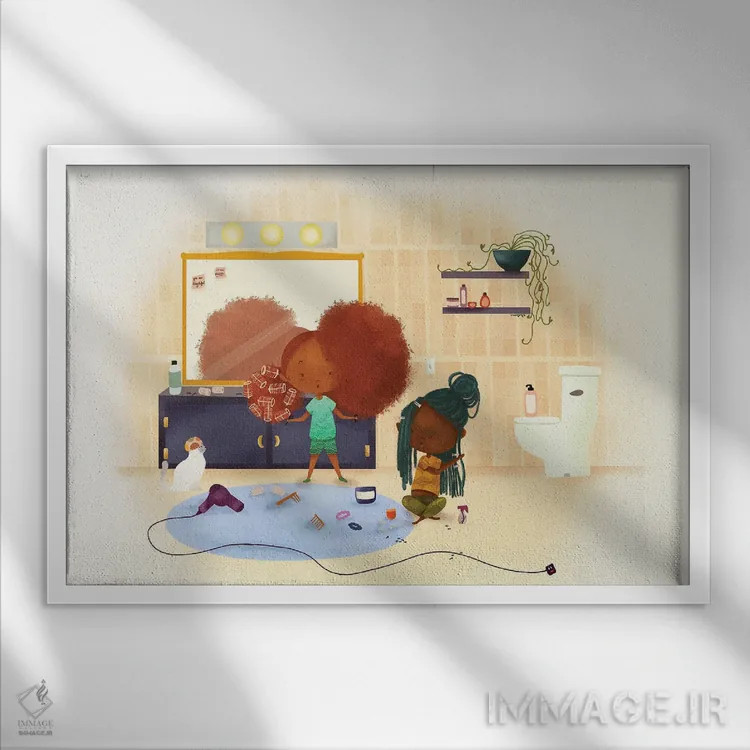 تابلو درهمتنیده اثر دیلاشه آرتیستری (استودیو هنری) - نمای قابدار سفید