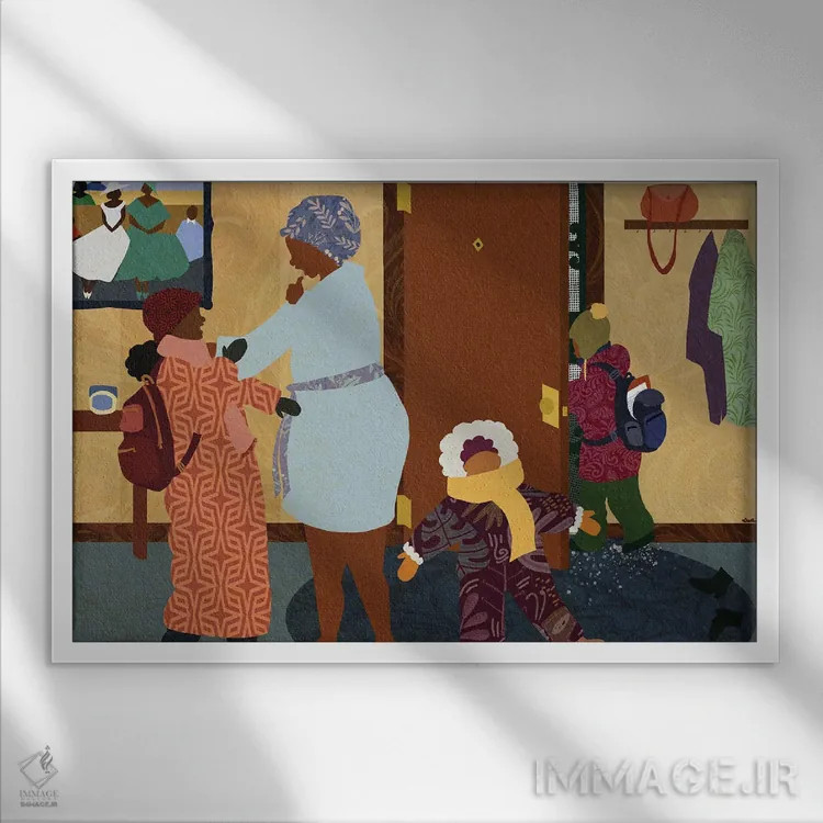 تابلو غمانگیزی صبح زمستان اثر دیلاشه آرتیستری (استودیو هنری) - نمای قابدار سفید