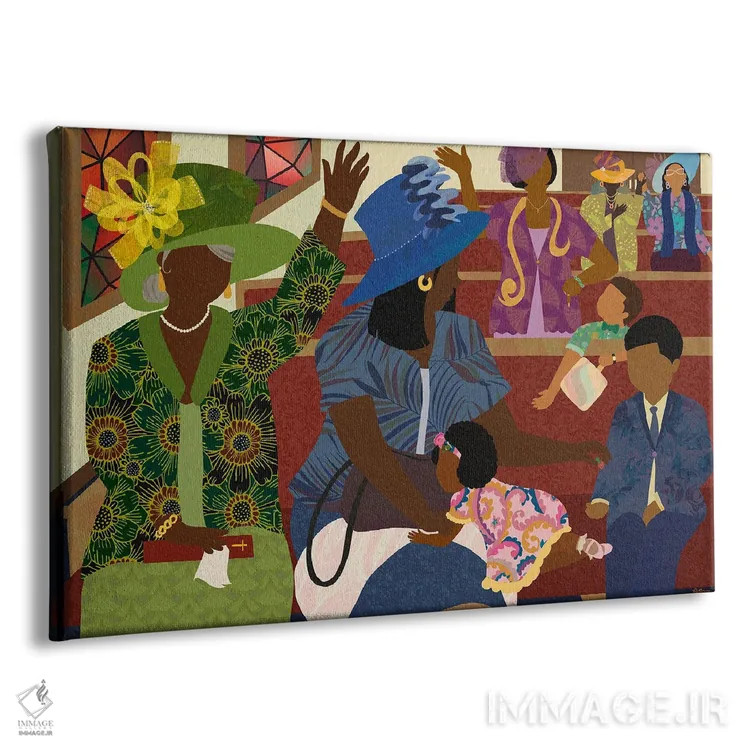 تابلو خانمهای کلیسا اثر دیلاشه آرتیستری (استودیو هنری) - نمای پرسپکتیو محصول