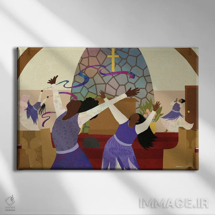 تابلو بگذار خدا از تو استفاده کند (اصطلاح معنویتی) اثر دیلاشه آرتیستری (استودیو هنری) - نمای روبهرو روی دیوار