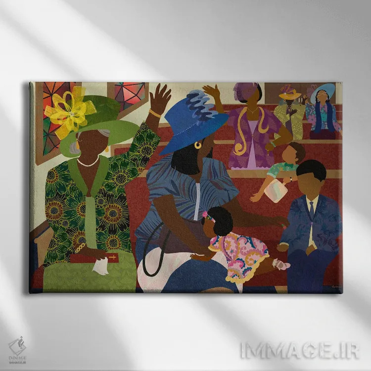 تابلو خانمهای کلیسا اثر دیلاشه آرتیستری (استودیو هنری) - نمای روبهرو روی دیوار