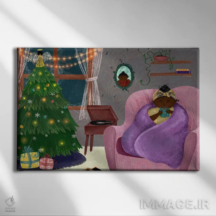 تابلو عصرهای زمستانی اثر دیلاشه آرتیستری (استودیو هنری) - نمای روبهرو روی دیوار