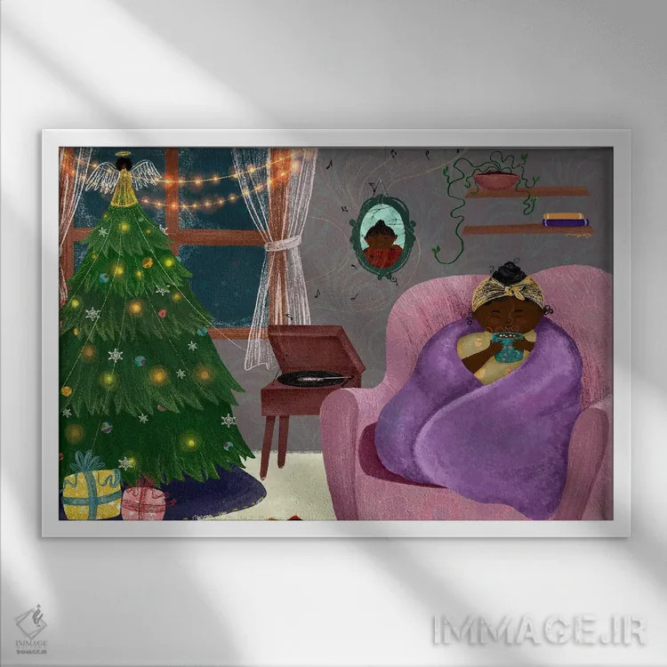 تابلو عصرهای زمستانی اثر دیلاشه آرتیستری (استودیو هنری) - نمای قابدار سفید