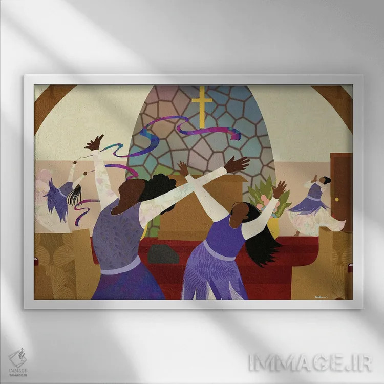 تابلو بگذار خدا از تو استفاده کند (اصطلاح معنویتی) اثر دیلاشه آرتیستری (استودیو هنری) - نمای قابدار سفید