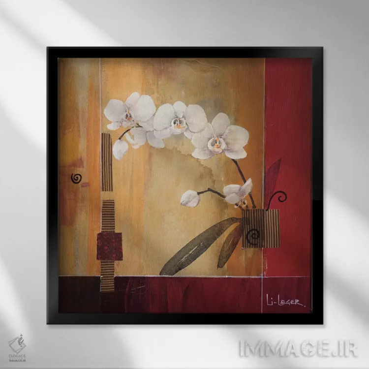 تابلو خطوط ارکیده شماره ۲ اثر دان لی-لگر - نمای قابدار مشکی