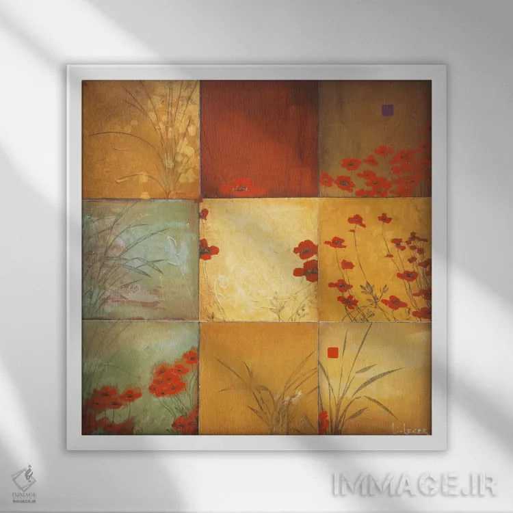 تابلو خشخاش نهتکه اثر دان لی-لگر - نمای قابدار سفید