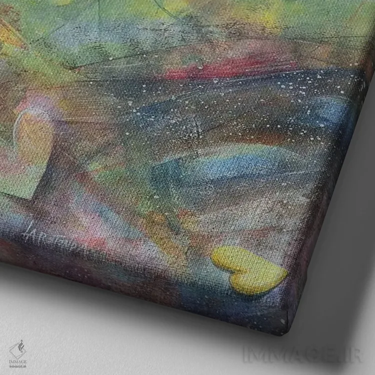 تابلو دلهای آزاد اثر دوناتو لاراتوندا - نمای نزدیک بافت بوم