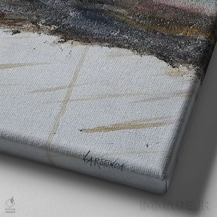 تابلو بازیهای ماه در آسمان آبی اثر دوناتو لاراتوندا - نمای نزدیک بافت بوم