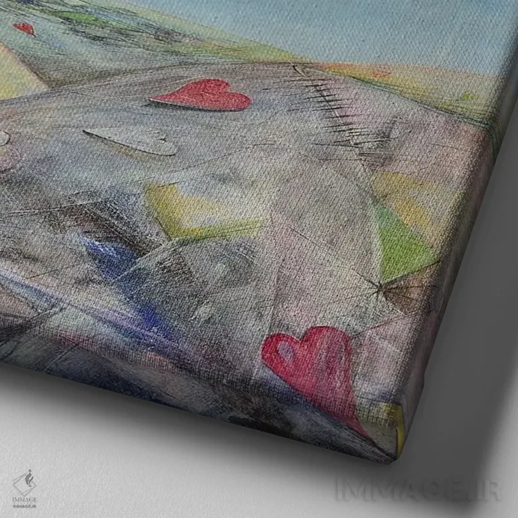تابلو زوال قلب اثر دوناتو لاراتوندا - نمای نزدیک بافت بوم