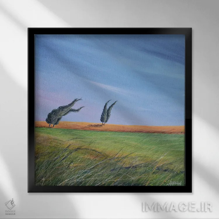 تابلو رقص سروها اثر دوناتو لاراتوندا - نمای قابدار مشکی