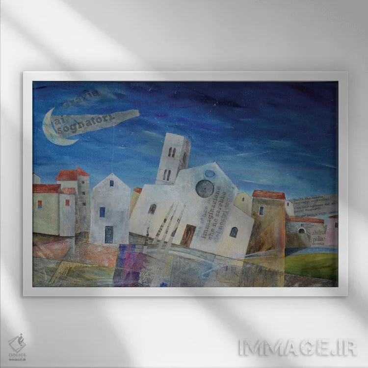 تابلو تقدیم به خیالپردازان اثر دوناتو لاراتوندا - نمای قابدار سفید