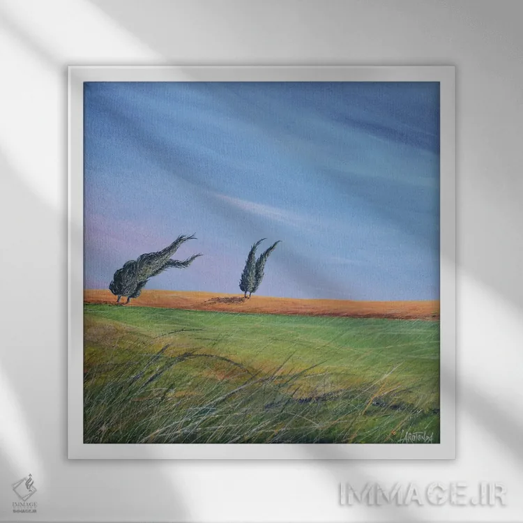 تابلو رقص سروها اثر دوناتو لاراتوندا - نمای قابدار سفید