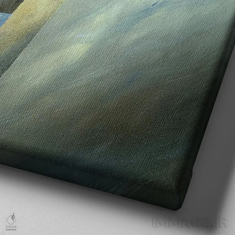 تابلو زیر ماه بزرگ زرد اثر دوناتو لاراتوندا - نمای نزدیک بافت بوم