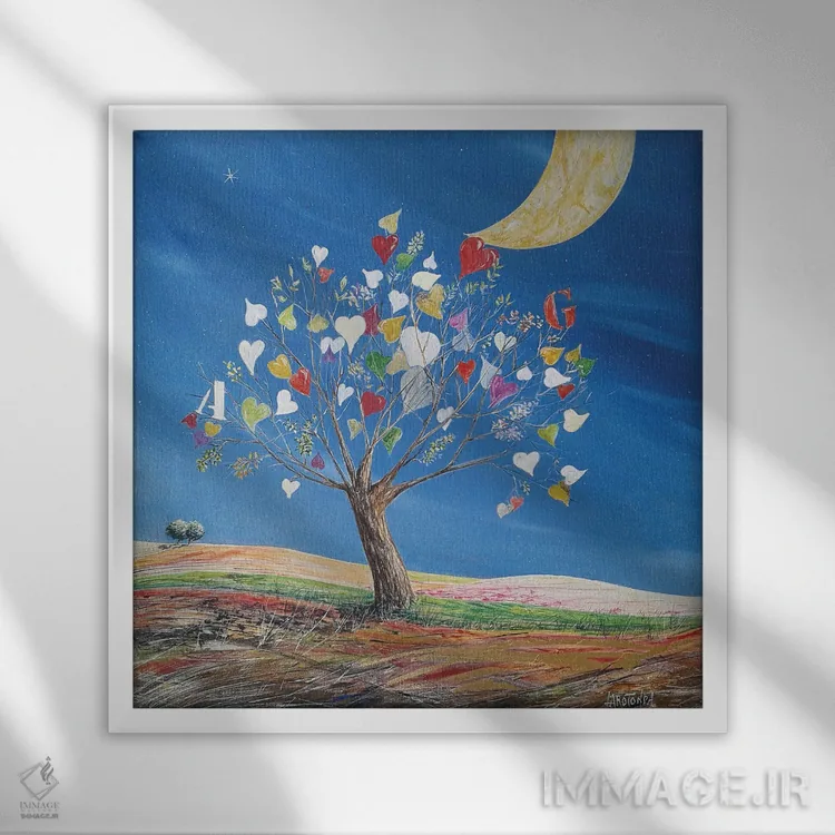 تابلو جذابیت در غروب اثر دوناتو لاراتوندا - نمای قابدار سفید