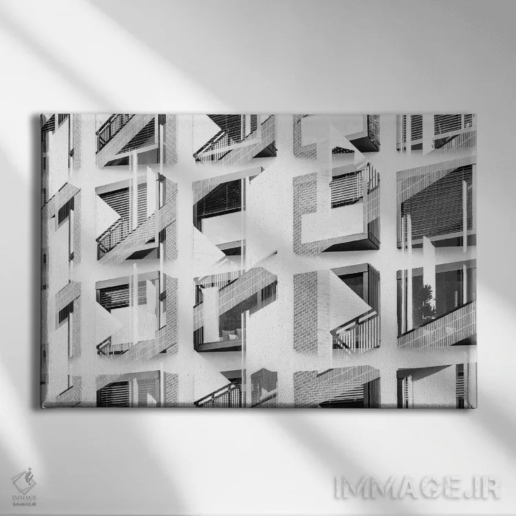 تابلو الگوی پنجرهها شماره ۱۹ اثر دانیلو د آلکساندریا - نمای روبهرو روی دیوار