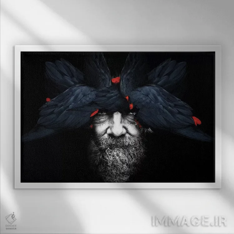تابلو انسان-پرنده اثر دانیلو د آلکساندریا - نمای قابدار سفید