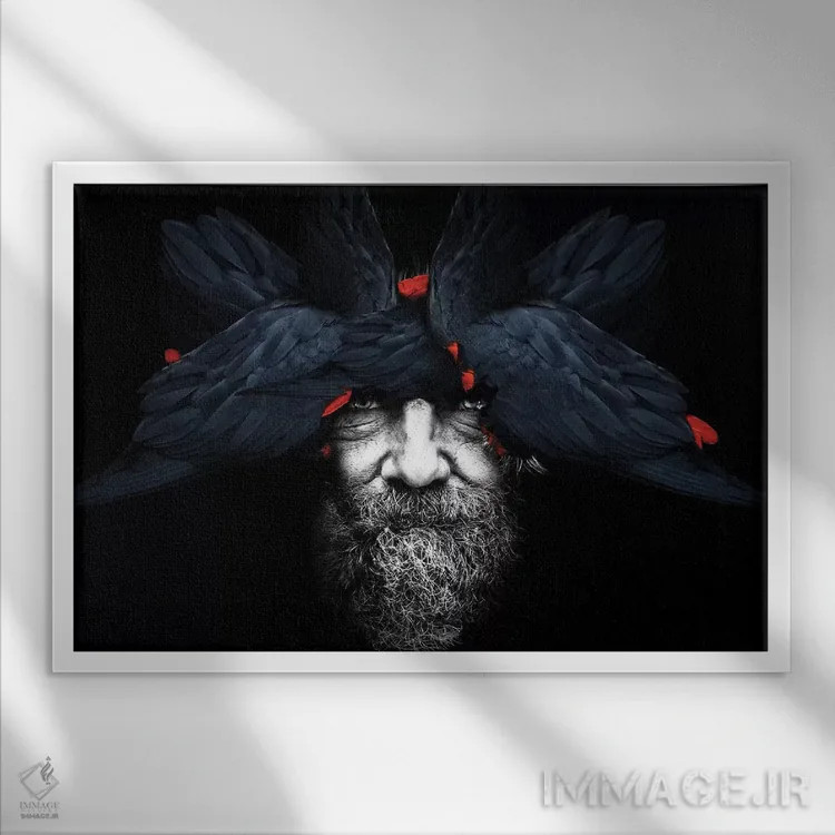 تابلو انسان-پرنده اثر دانیلو د آلکساندریا - نمای قابدار سفید