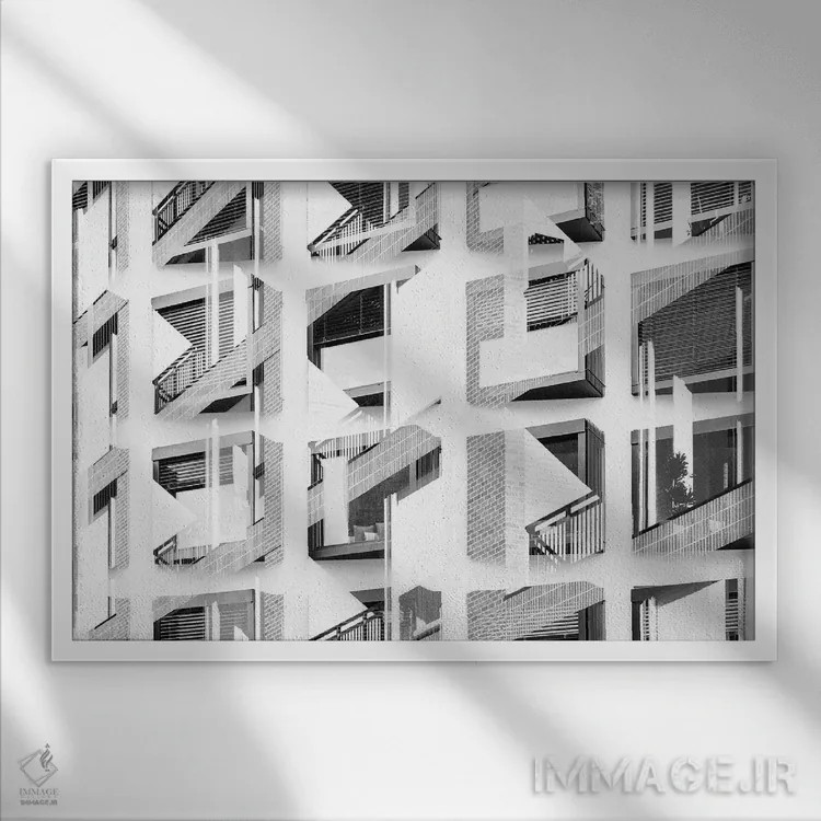 تابلو الگوی پنجرهها شماره ۱۹ اثر دانیلو د آلکساندریا - نمای قابدار سفید