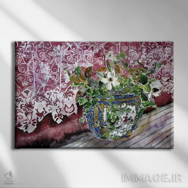 تابلو طبیعت بیجان گلها و تور اثر درک مککری - نمای روبهرو روی دیوار