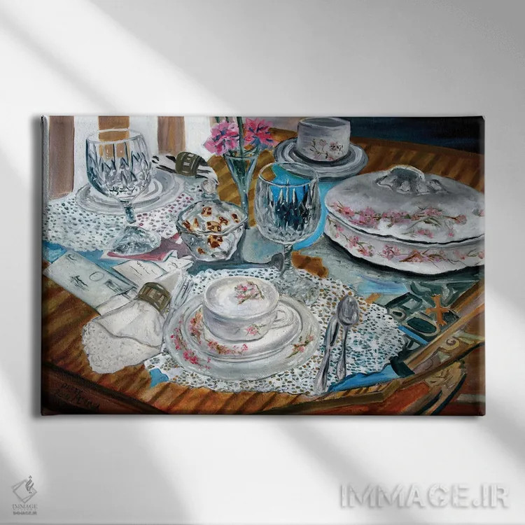 تابلو سرویس چایخوری اثر درک مککری - نمای روبهرو روی دیوار