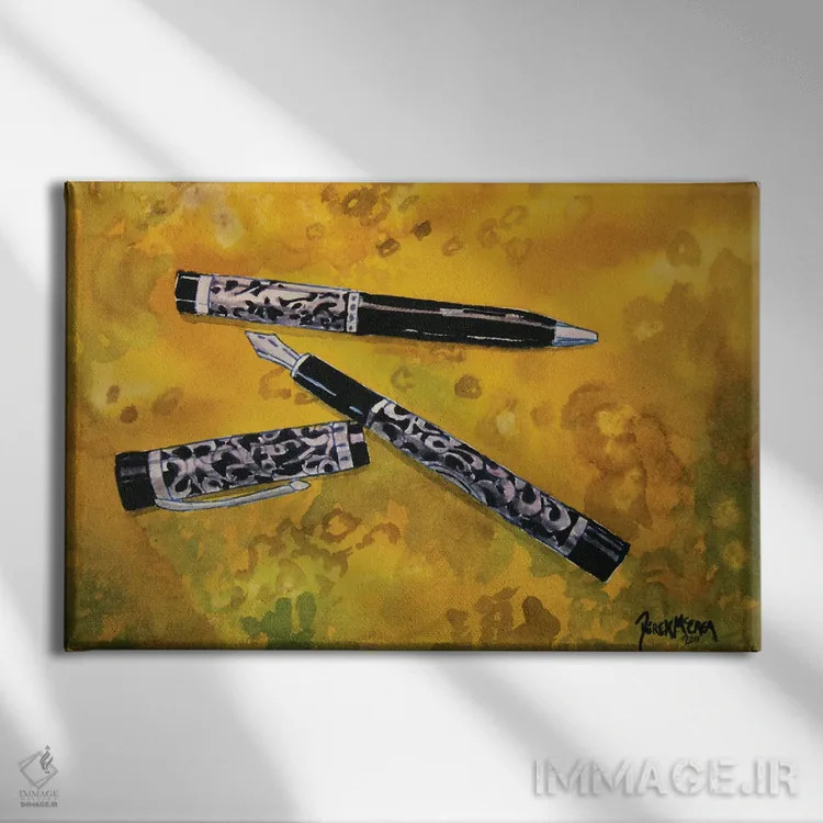 تابلو خودنویسها اثر درک مککری - نمای روبهرو روی دیوار