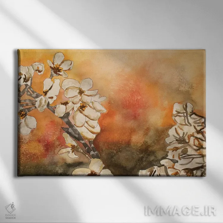 تابلو شکوفهٔ گیلاس اثر درک مککری - نمای روبهرو روی دیوار