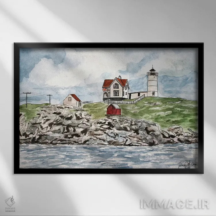 تابلو فانوس دریایی کیپ ندیک اثر درک مککری - نمای قابدار مشکی