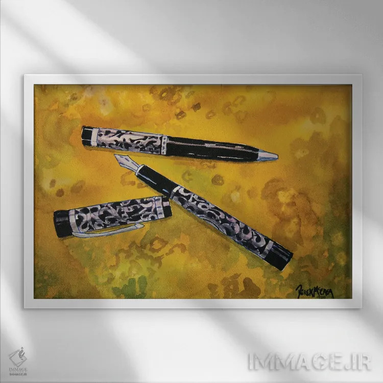 تابلو خودنویسها اثر درک مککری - نمای قابدار سفید