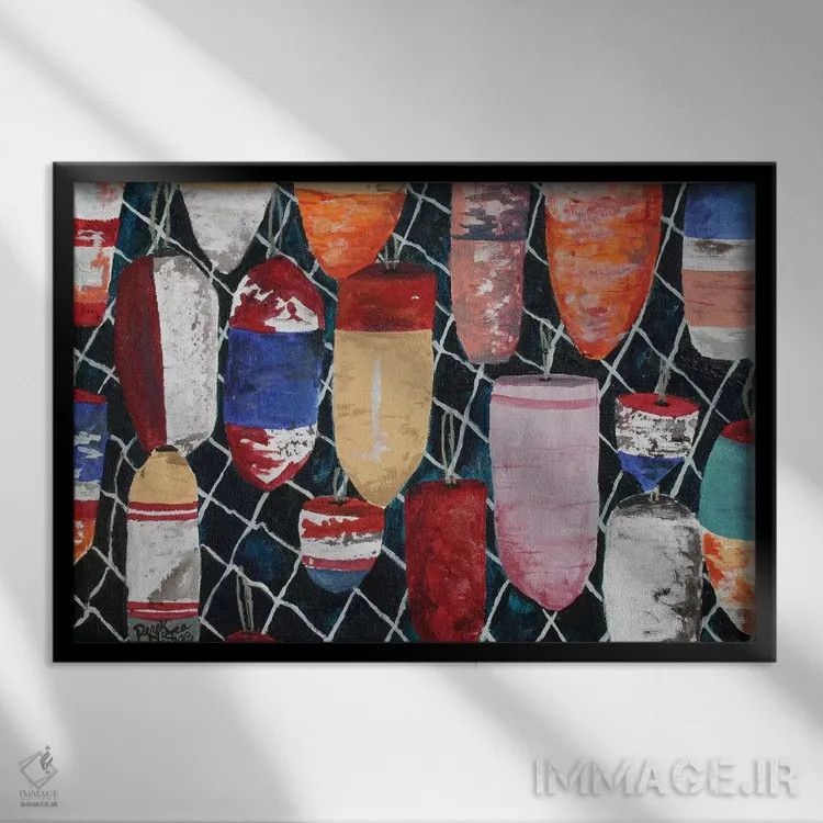 تابلو شناورهای خرچنگگیری اثر درک مککری - نمای قابدار مشکی