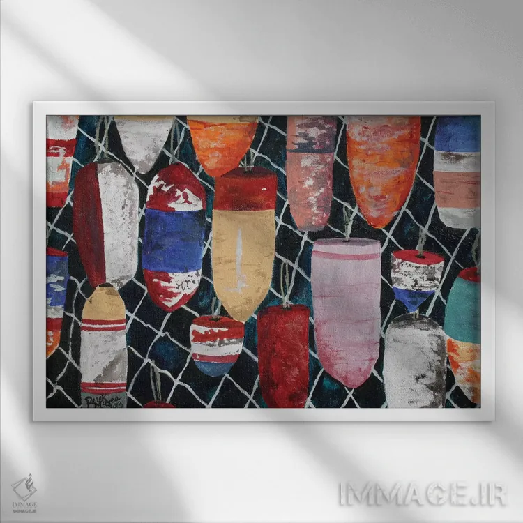 تابلو شناورهای خرچنگگیری اثر درک مککری - نمای قابدار سفید