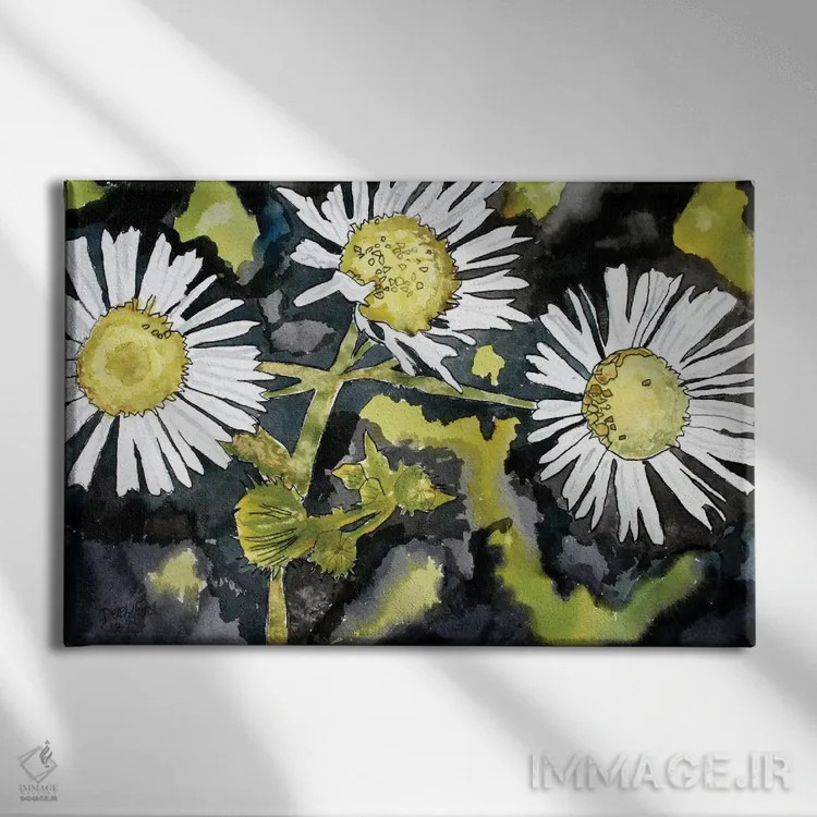تابلو گلهای هیث آستر اثر درک مککری - نمای روبهرو روی دیوار