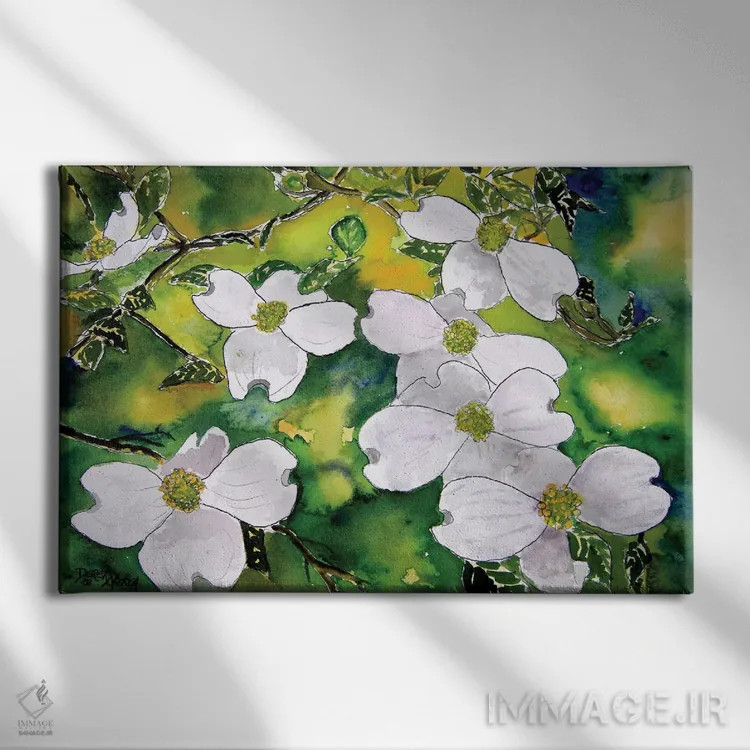 تابلو گلهای درخت داگوود اثر درک مککری - نمای روبهرو روی دیوار