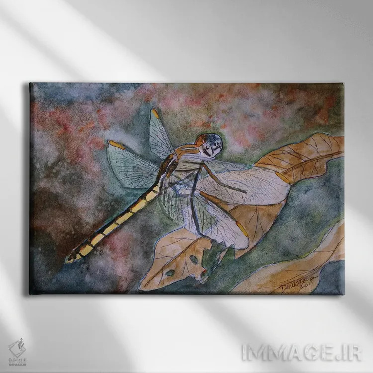 تابلو سنجاقک I اثر درک مککری - نمای روبهرو روی دیوار